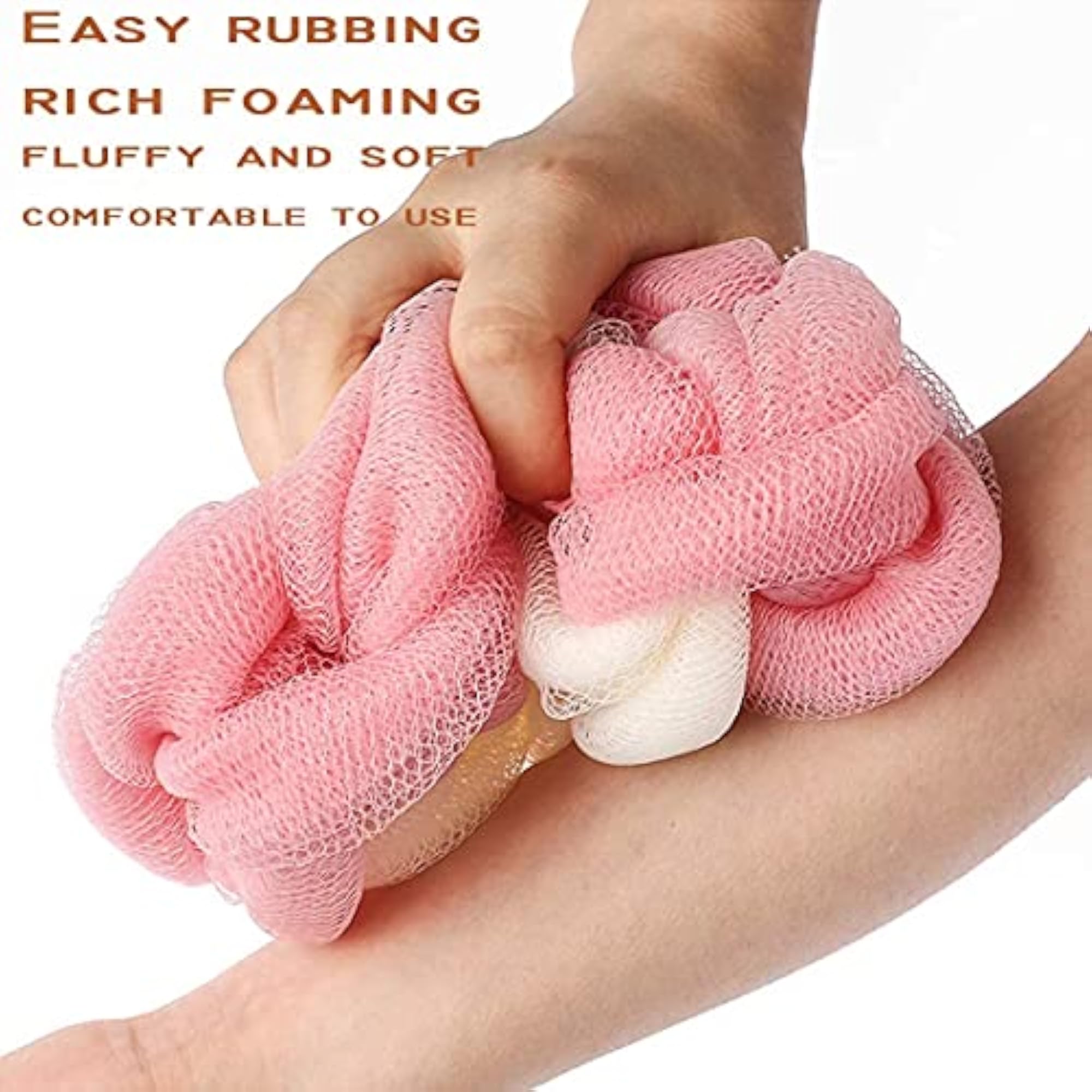 4Pcs Long Stretch Back Sponge with Rope Handles
